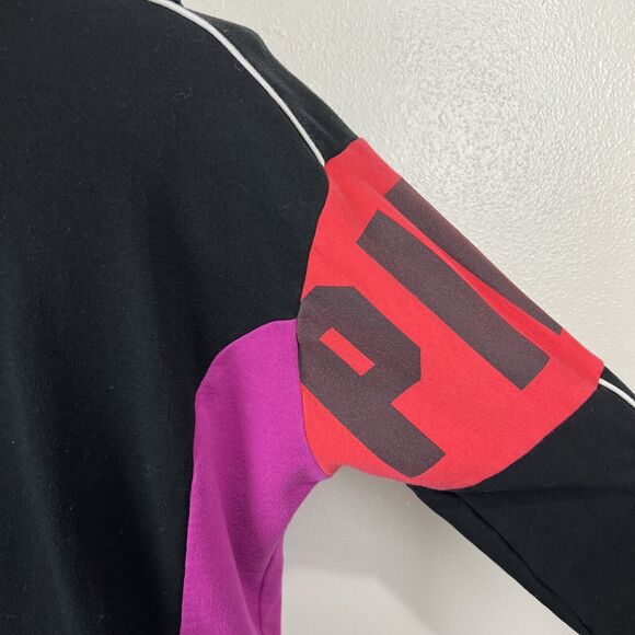 Pink Victoria's Secret Sweater Women Medium Black Colorblock Pullover 3/4 Zip - Picture 15 of 16